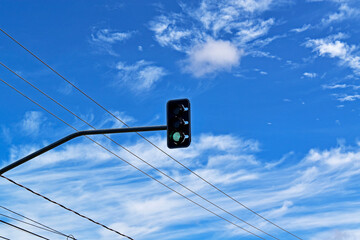 Green traffic light in Ribeirao Preto, Sao Paulo, Brazil