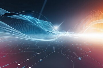 Futuristic Digital Waves and Abstract Commerce Environment for Modern Business Solutions