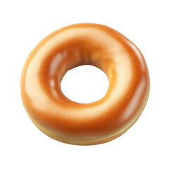 Delicious Glazed Donut on White Background