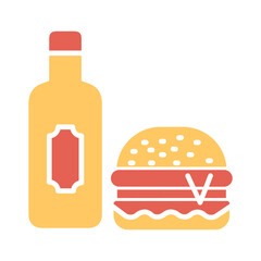 Wine and Food Pairing Vector Icon