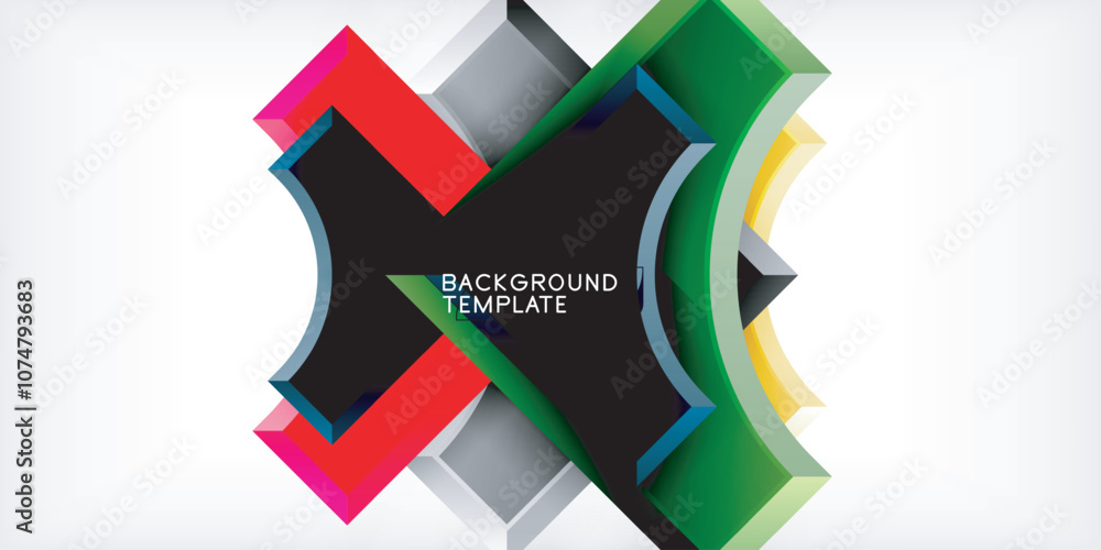 Poster Geometric design abstract background - circles and triangles