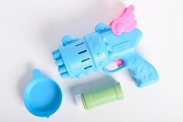 Bubble Gun isolated on White Background. Kids Toys, Bubble Machine