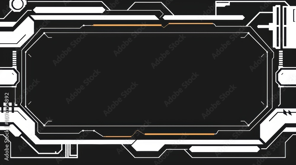 Poster Futuristic Tech Frame   Abstract Digital Interface Background