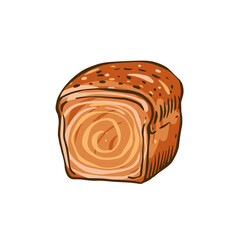 A Beautiful and Delicious Illustration of a Swirled Bread Loaf that Looks Tempting