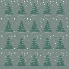 Obraz premium christmas trees seamless pattern