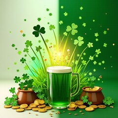 St. Patrick’s Day Green Beer, Shamrocks, and Pots of Gold: Perfect for Blogs, Holiday Cards, and Party Invitations

