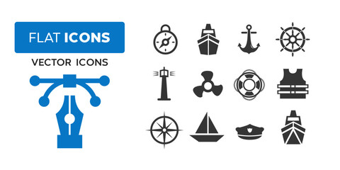 vector icon ship equipment, suitable for icons, logos and other purposes.