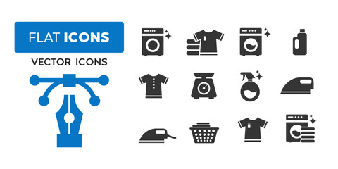 vector laundry icon, suitable for laundry icons, etc