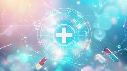 Naklejka premium Digital Healthcare - Futuristic Medicine and Technology
