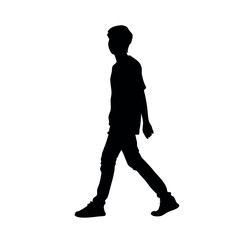 a silhouette of a person walking confidently with a casual modern style
