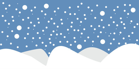 vector illustration background of snow and bright blue winter sky