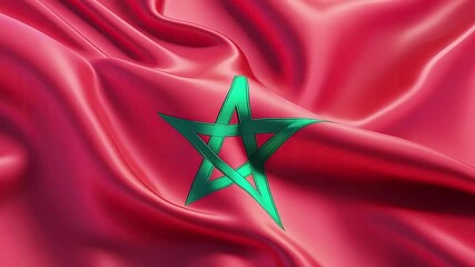 motion moroccan flag for national Day or Independence Day of morocco
