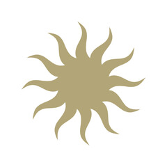 Vintage Sun icon isolated on white background. Vector illustration