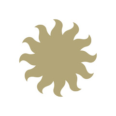 Sun simple icon. Sun silhouette isolated on white background. Vector illustration