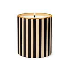 Elegant striped candle in a chic design, perfect for ambiance and relaxation in any modern space.