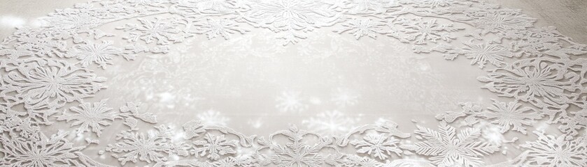 Obraz premium A delicate, white lace design creating a textured, elegant surface.