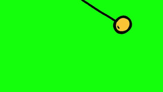 yellow pendulum on green screen video. chroma key