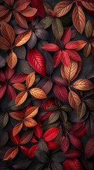 Minimalist earth toned seamless pattern featuring autumn leaves for seasonal design