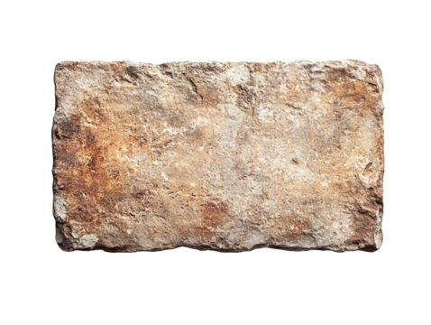 Old stone sign plate isolated on transparent background