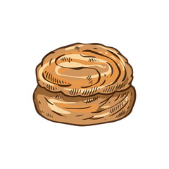 Indulge in a Delicious Cinnamon Roll topped with Swirled Frosting thats irresistibly good
