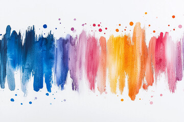 Fototapeta premium Colorful watercolor splash art with vibrant hues on white background