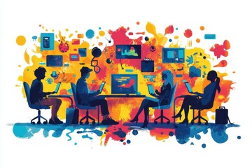 Vibrant online communities engaging in dynamic panel discussions and collaborative learning