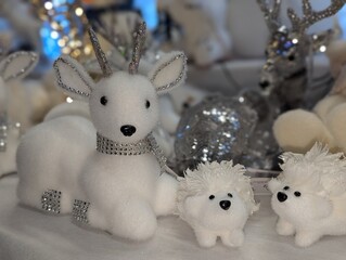 christmas toys on white background