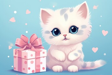 Fototapeta premium Kitten animal mammal gift.