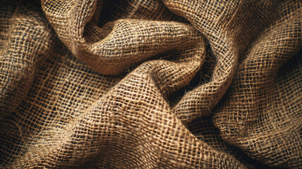 Fototapeta premium Natural Brown Jute Fabric Close-Up for Design Projects