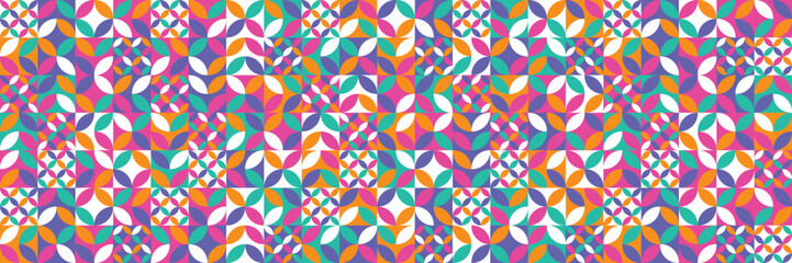 Geometric texture. Colourful abstract background in Bauhaus style. Banner. Vector illustration