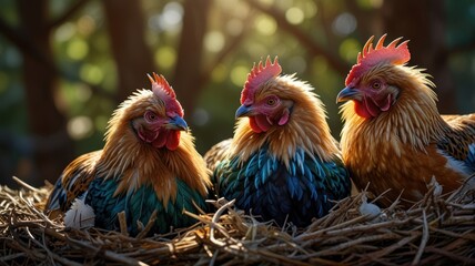 Fototapeta premium A Flock of Feathered Friends