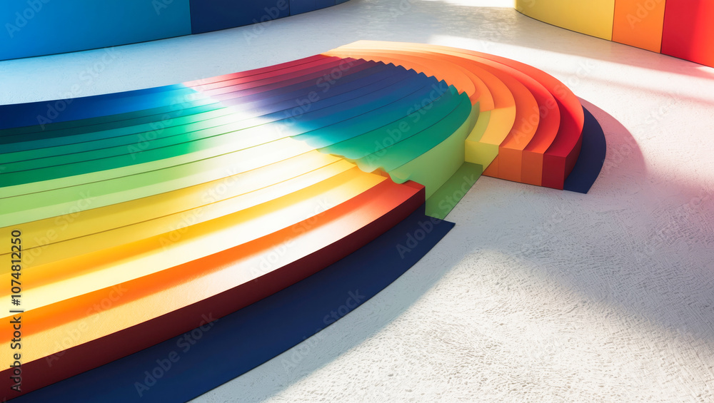 Poster abstract design with gradient colored shapes