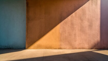 colour cement wall room with sunlit shadows