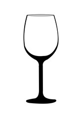 illustration of glass. empty wine glass.
