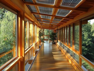 Fototapeta premium Passive solar design optimizing natural sunlight and heat for sustainable, energy-efficient living