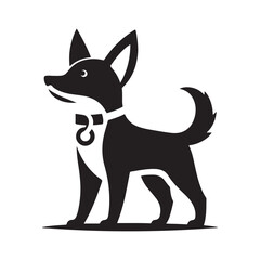 Dog collection, sticker,  Dog outline , Sitting dog silhouette vector, icon, symbol isolated on white background.