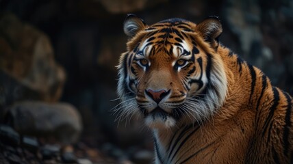 Obraz premium Majestic Tiger, a Stalking Shadow