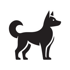 Dog collection, sticker,  Dog outline , Sitting dog silhouette vector, icon, symbol isolated on white background.