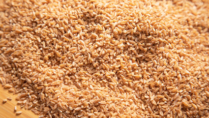Closeup up view of barley seeds.