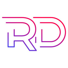RD letters logo design, line design