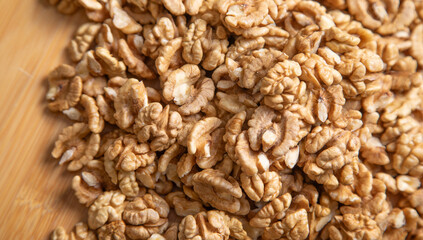 Closeup up view of walnuts.