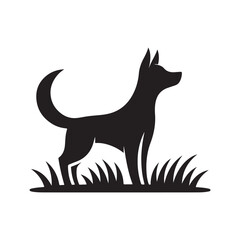 Dog collection, sticker,  Dog outline , Sitting dog silhouette vector, icon, symbol isolated on white background.