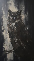Owl painting animal bird.
