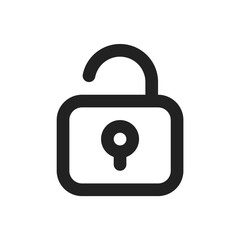 unlock, lock, padlock- icon. Simple vector sign