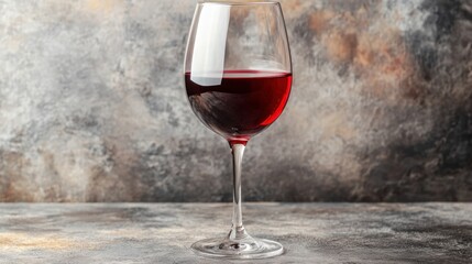 A glass of red wine against a textured background, showcasing elegance and relaxation.
