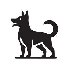 Dog collection, sticker,  Dog outline , Sitting dog silhouette vector, icon, symbol isolated on white background.