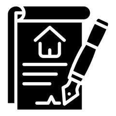 mortgage document house. vector single icon with a solid style. suitable for any purpose. for example: website design, mobile app design, logo, etc.