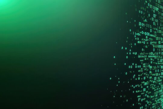 Green binary code background gradient digital.