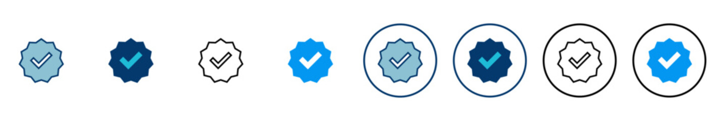 verified icon vector isolated on white background. verification check mark. approved icon