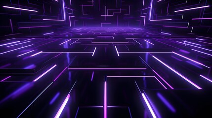 Obraz premium 3d rendering of purple and black abstract geometric background. Scene for advertising, technology, showcase, banner, game, sport, cosmetic, business, metaverse. Sci-Fi Illustration. Product display